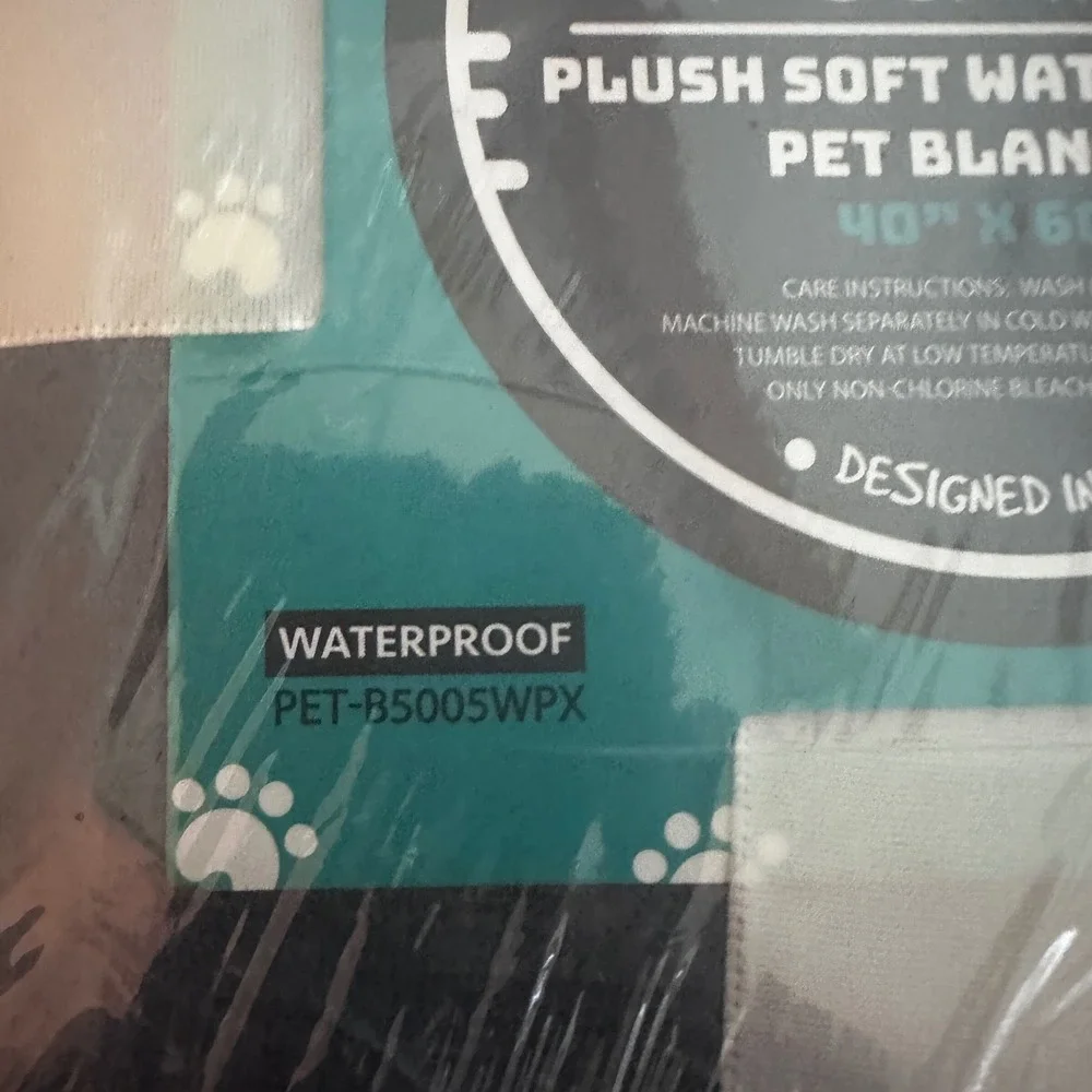PetAmi Waterproof Dog Blanket Large 60x40 Reversible Sherpa Fleece Grey